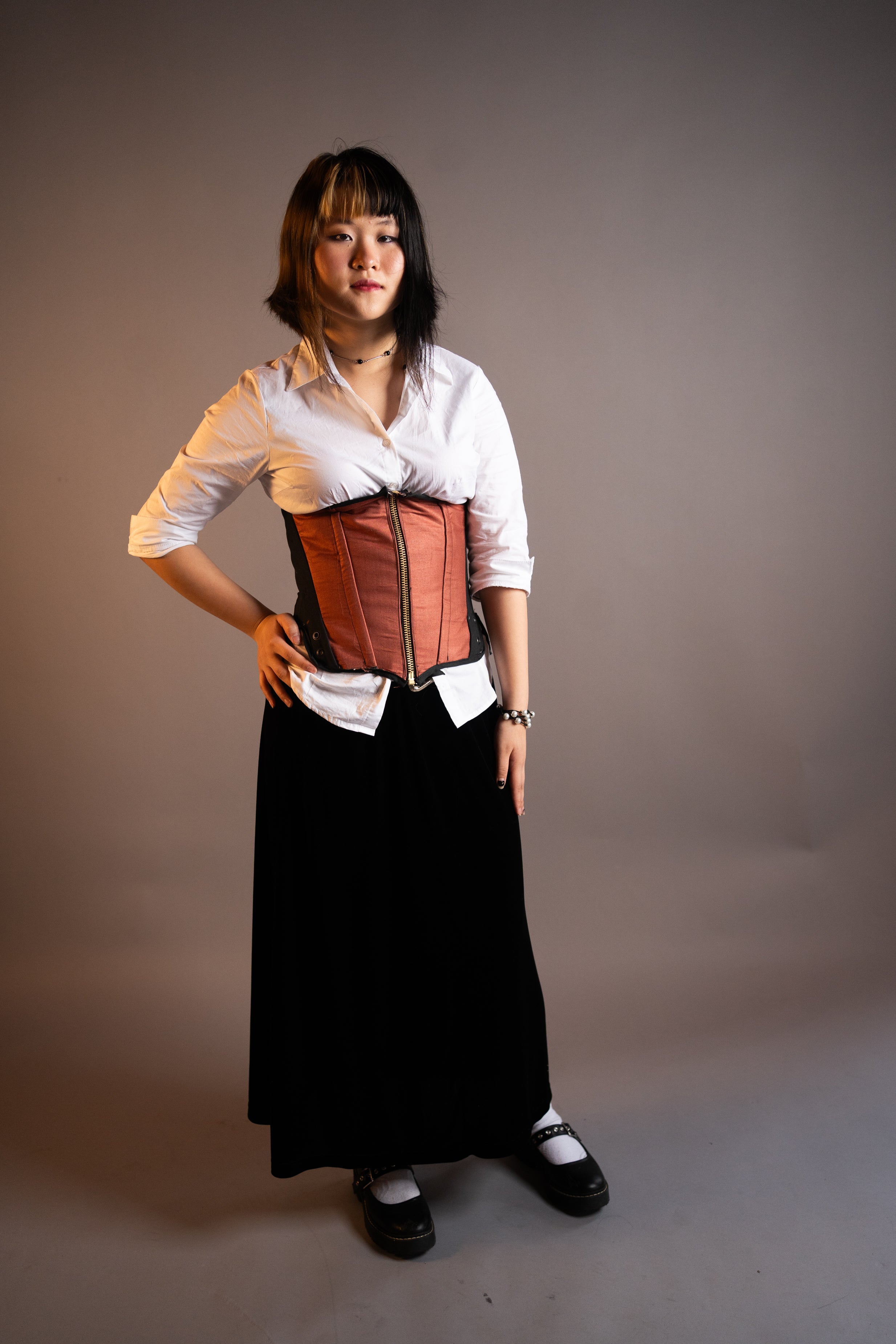 Teracotta Front  Underbust corset