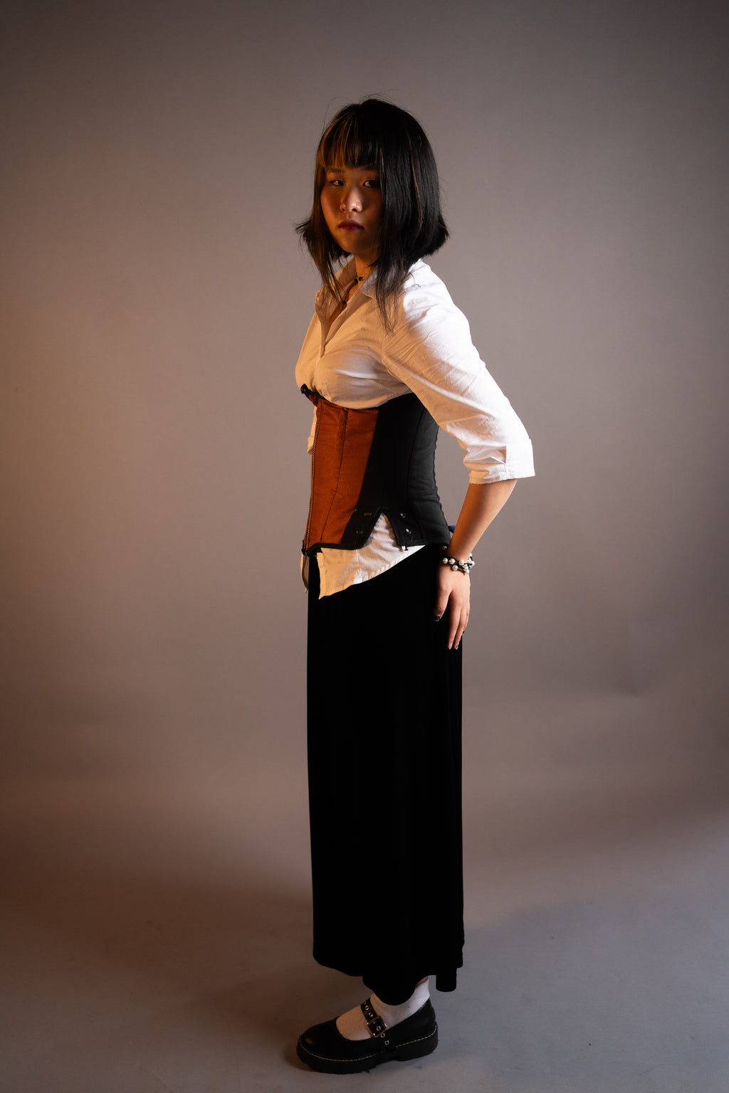 Teracotta Front  Underbust corset