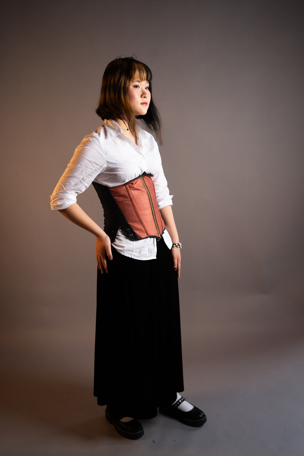 Teracotta Front  Underbust corset