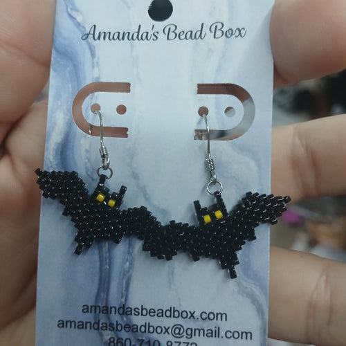 BEADED BAT EARRINGS